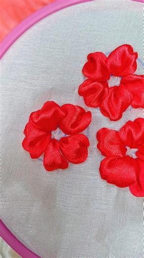 Beautiful ribbon embroidery #ribbon #embroidery #handbroidery #viral #shorts