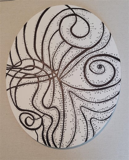 Original Abstract Face Line Drawing Black on Canvas - Etsy