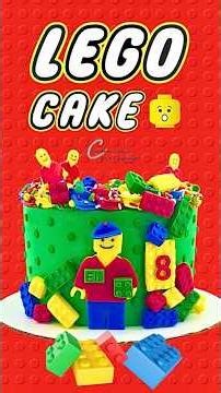 🧱 LEGO CAKE Tutorial | How to Make Fondant Figures, Blocks Bricks, Pipe Rainbow Frosting #shorts