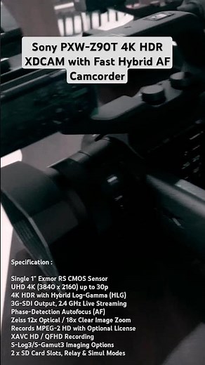 Sony PXW-Z90T 4K HDR XDCAM with Fast Hybrid AF Camcorder #short #xdcam #camrecorder #sony