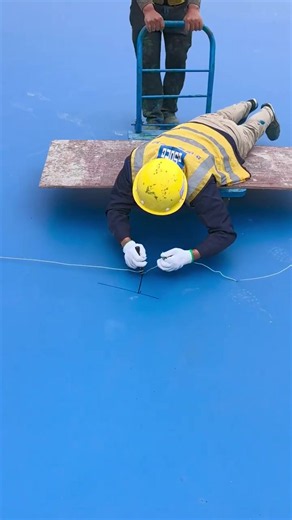 Precision is everything when building a court! 📏 Witness the steady hands required for this job. #Skills #ConstructionLife #Precision #SportsCourt #Engineering