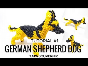 How to Bead German Shepherd Dog Part 1/Cachorro Pastor Alemão de Miçangas passo a passo/Manik Manik