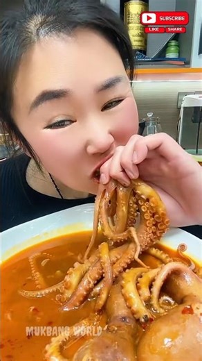 ASMR Eating Octopus 🐙 Satisfying & Juicy Mukbang #shorts #mukbang