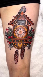 Cuckoo Clock tattoo by @ethanjohnjones at @eightsandacestattoo in Santa Cruz, CA | TattooSnob.com