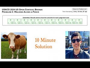 USACO US Open 2024 Bronze Problem 2 - Walking Along a Fence - Solution
