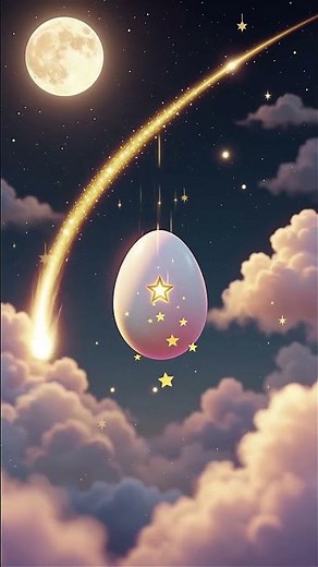 Wish Egg’s Shooting Star Loop! 🌟🥚 | Magical Night Sky Animation