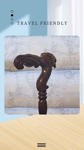 Hand Carved Wooden Walking Cane with Ergonomic Handle and Rubber Tip for Men and Women - Fashionable Unique Walking Stick for Seniors - 37 inch