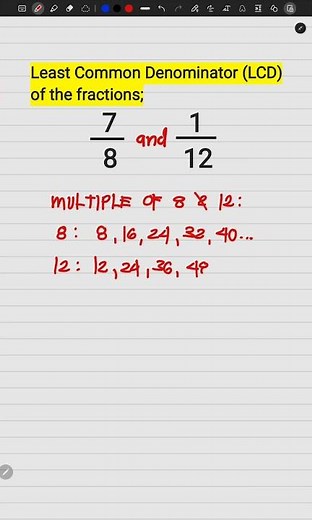 LEAST COMMON DENOMINATOR (LCD) (@1001MathReviewerandTutorial)