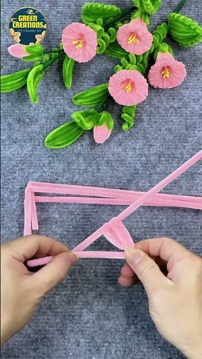 ⚡🌺 Quick & Easy DIY: Mini Pink Bell Flower Pot with Chenille Stems – Anyone Can Do It! #diy #flowers
