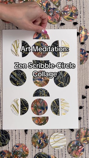 Zen Scribble-Circle Collage for Mindful Relaxation