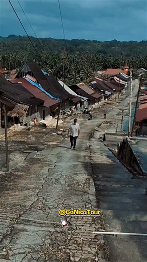 Dari sekian jalan menuju rumah adat yang Admin lewati di Nias, Jalan menuju gerbang Desa adat Hilinawaló Mazinó masih yang terbaik menurut mimin. Ada vibes yabg berbeda saat berada dari bawah parkiran mobil, apalagi saat menyaksikan rumah adat bertingkat tersusun rapi menuju gerbangnya. Pokoknya rekomended banget deh buat dikunjungi. Apalagi Omo Nifolasara (Rumah Rajanya) masih menpertahankan keasriannya dengan atap dari rumbia sehingga sangat terasa khas desa adatnya, usianya juga sudah 311 tah