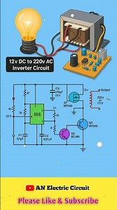 12V DC To 220V AC Inverter Circuit | #shortsfeed