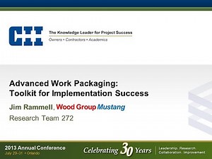 Advanced Work Packaging: Toolkit for Success