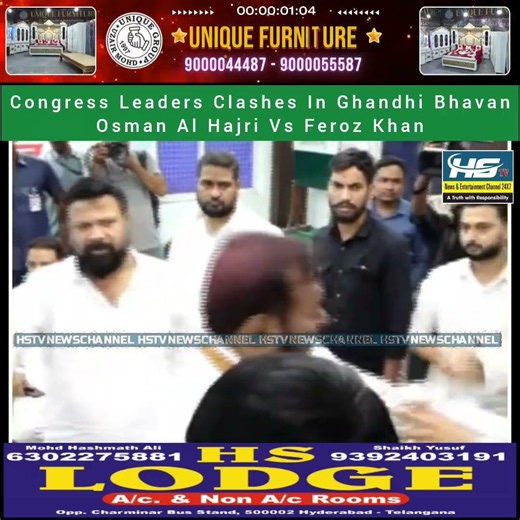 Congress Leaders Clashes In Ghandhi Bhavan Osman Al Hajri Vs Feroz Khan
