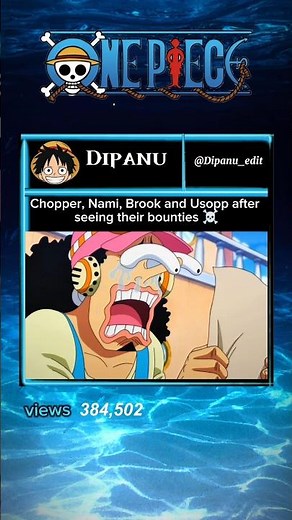 Chopper, Nami, Brook and Usopp after seeing their bounties ☠️