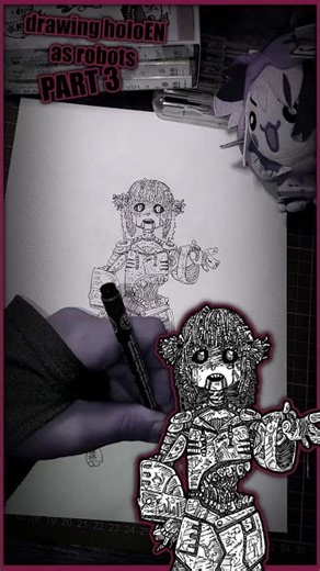 i tried drawing Gawr Gura as a robot! #gawrt #drawing #fanart #art