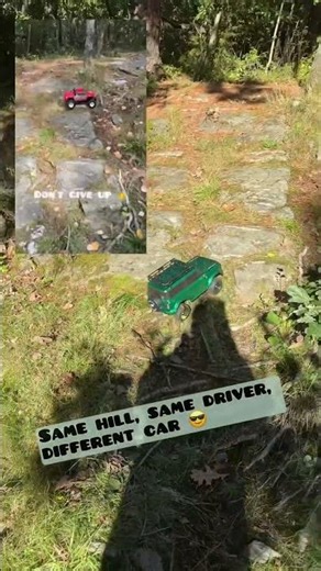 Tamiya Trail Car vs Monster Truck | Hill Climb in the Woods 🌲🚙 #rc #rcshorts #tamiya