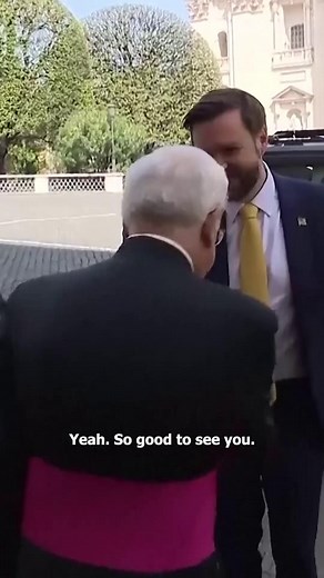 One of the Pope's final meetings was with VP JD Vance - the day before his death 🕯️ #popefrancis #jdvance #vatican #dailyexpress | Express Celebrity