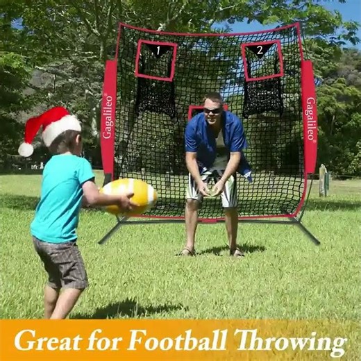 Gagalileo Football Throwing Net - 6x6FT with Durable Poles & Carrying Bag for Players & Coaches! 🏈✨