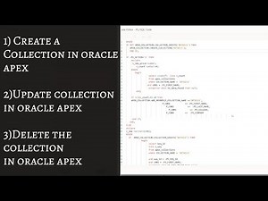 Create Collection in oracle apex || Update collection in oracle apex || Delete collection