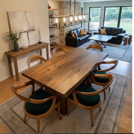 Handmade Live Edge Walnut Dining Table, Solid Wood Table for Modern Dining Room and Kitchen, Custom Size Made to Order Furniture - Etsy