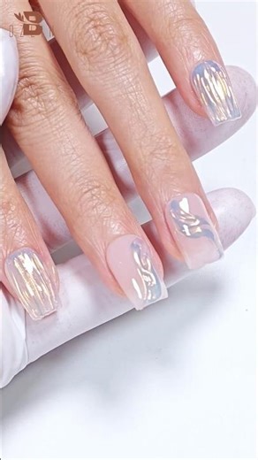 Seashell Chrome Nails ✨🐚Using Bozlin Super Modelling Gel#chromenails #3dnailart #naildesign #bozlin