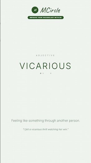 Meaning of Word Vicarious #shortvideo #english #learning