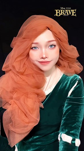 firna alisha 🧸 on Instagram: "Merida brave makeup 🔥 softlens by @myeyebb_official - Mar Iris Blue💫 #meridabrave #brave"