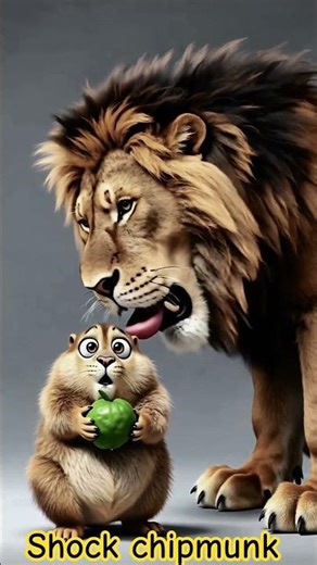 Shock chipmunk ⚡#chipmunk #lions #animslshorts