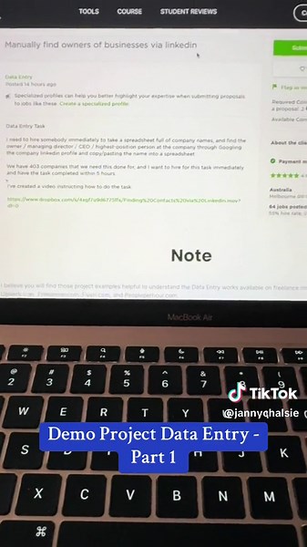 Demo Project Data Entry - Part 1