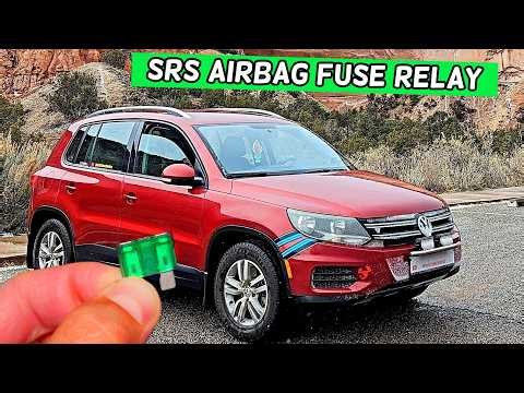 VW TIGUAN SRS Air Bag Light Air Bag Module Fuse Relay Location Replacement 2008 2009 2010 2011 2012
