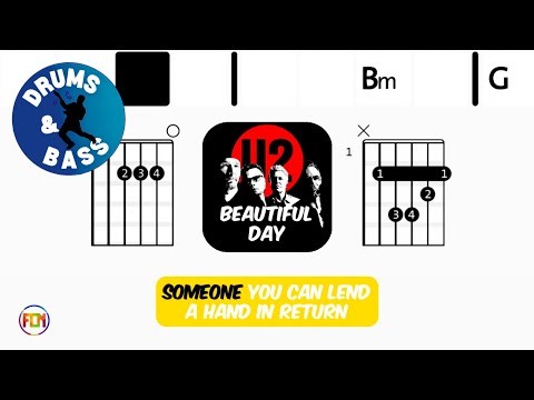U2 - Beautiful Day • Bass & Drums | Scrolling Guitar Chords & Lyrics