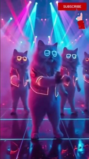 Neon Cat Dance Show 🤣🔥 | Funny Dancing Cats | Trending Viral Video 2025
