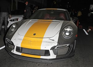 Chris Brown’s Custom Porsche Damaged in Valet Parking Multi-Car Crash