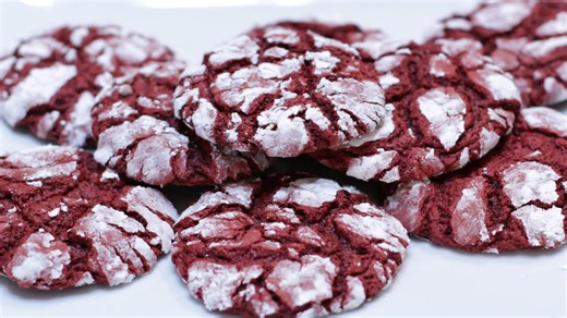 How to make red velvet cake mix crinkle cookies