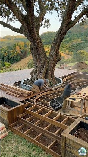 EXTREME Before and After Landscape Transformation | Building a Luxury Curved Tree Deck! #DIY