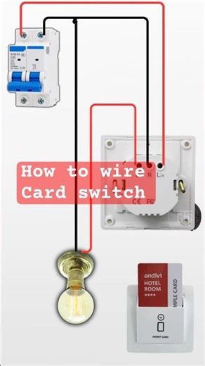 Card switch connection diagram #electricaldiy
