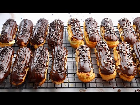 Best Eclair Recipe || How To Make Classic Eclairs Recipe + Chocolate Ganache