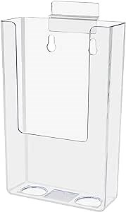 Marketing Holders 6 Pack Slatwall Brochure Bin for 4" Trifolds Maps Menus and Rack Cards Display for Printed Literature and Graphic Materials