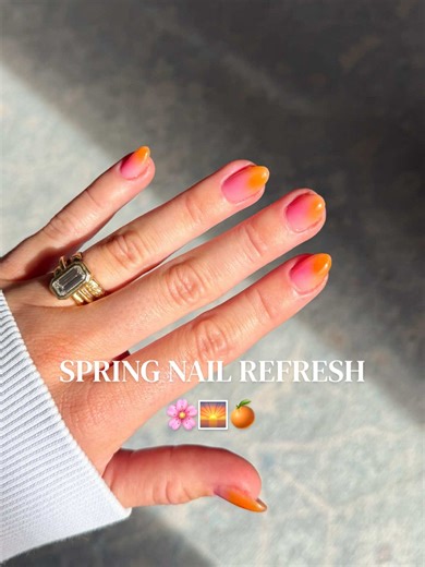 Spring Sunset Nails: Refresh Your Look 🌸🍊🌅
