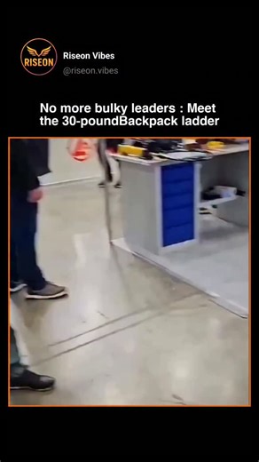 Riseon on Instagram: "This video shows a 30-pound backpack ladder, designed to replace bulky traditional ladders. Unlike normal ladders that are heavy and difficult to carry, this one folds into a compact backpack, making it easy for a single person to transport. When needed, the ladder can be quickly unfolded and set up for use, and after the job is done, it folds back into a backpack form. This makes it especially useful for electricians, firefighters, maintenance workers, and construction pro