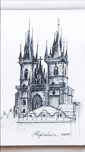 How to Sketch Buildings in Pen and Ink #shorts #art #sketch #architecture