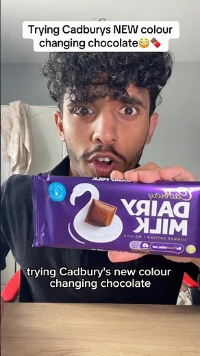 Trying Cadburys dairy milk NEW colour changing chocolate😳🍫 #cadbury #dairymilk #fyp #foryou