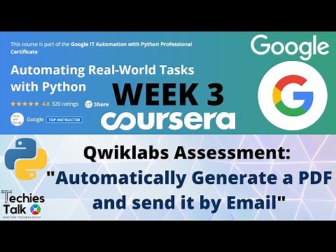 Automating Real-World Tasks with Python WEEK 3 Qwiklabs Assessment Coursera | Certificate by Google