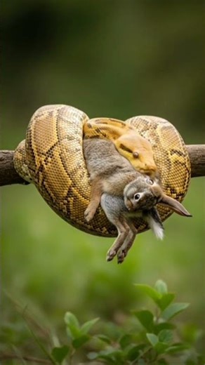 “Giant Python Wraps Its Prey in Seconds!”