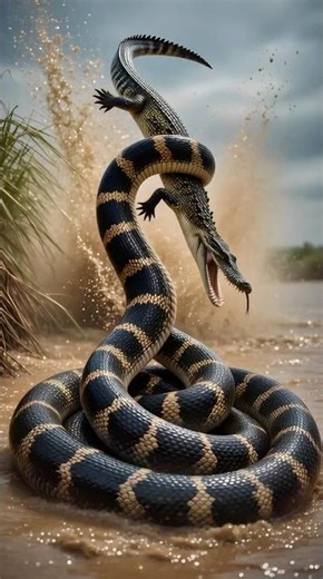 Croc vs Giant Snake 🐊💥🐍 Mother’s Fury