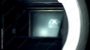 Operation of camera matrix shutters. Macro shot. Filmed on a high-speed camera at 1000 fps. High quality FullHD footage