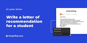 Generate writing a letter of recommendation for a student
