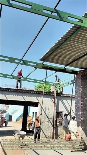 Lifting Steel Roofing with Long Poles: How Teamwork Builds a Sturdy Shelter