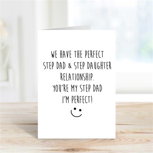 Step Dad Card Funny Perfect Step Daughter Relationship Birthday Father’s Day Greeting Card Gift - Etsy